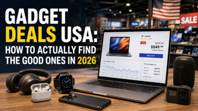 Gadget deals USA guide showing discounted electronics and shopping tips 2026